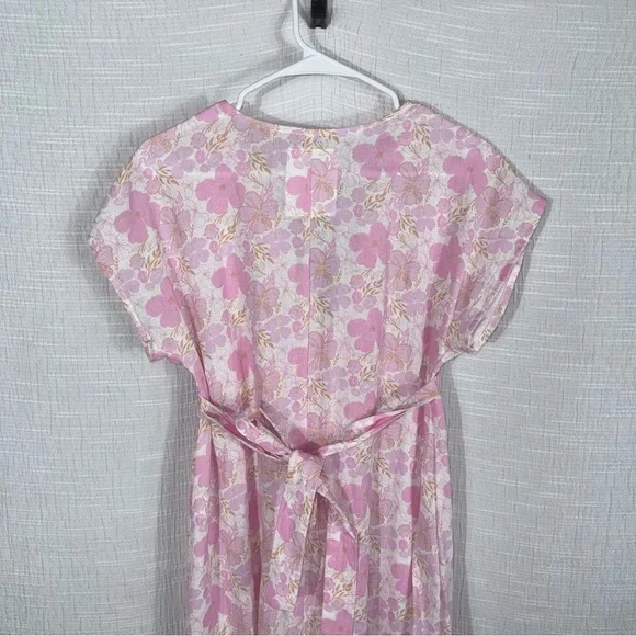 LEALLO Janis Pink Floral Cotton Gauze Maxi Cottagecore‎ Boho Resort small - Picture 9 of 14